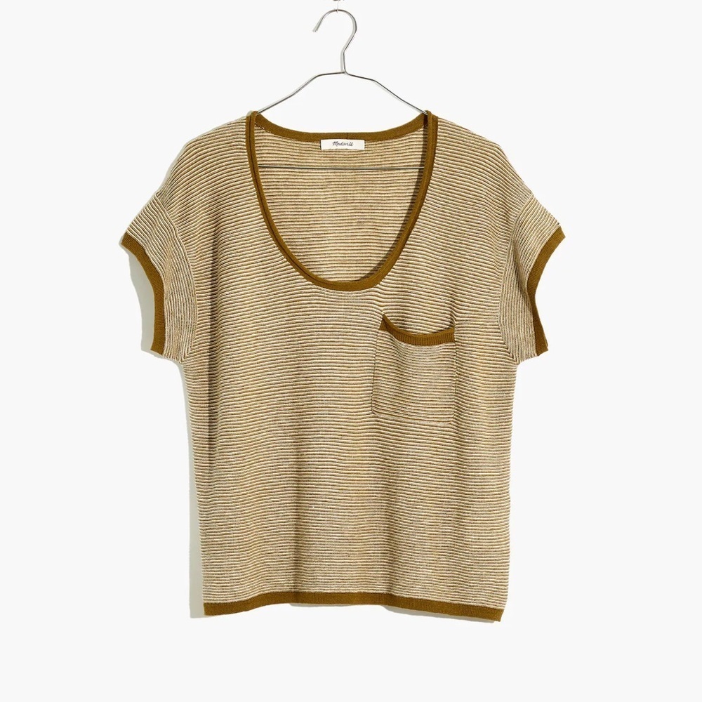 Madewell Watermoor Short-Sleeve Sweater in Stripe M